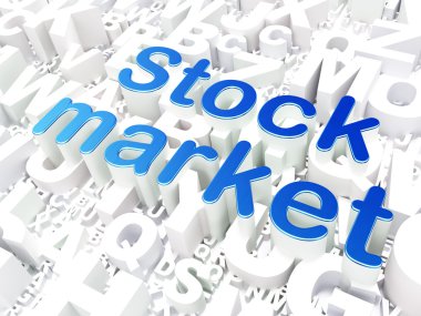 iş kavramı: borsa alfabe arka plan üzerinde