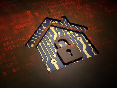 iş kavramı: dijital ekran arka planı üzerinde ev