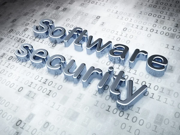 Concepto de protección: Silver Software Security on digital background — Foto de Stock