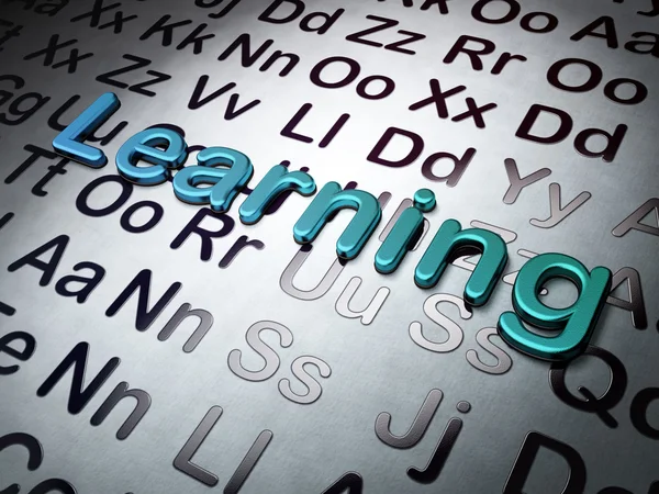Bildungskonzept: Lernen auf Alphabet-Hintergrund — Stockfoto