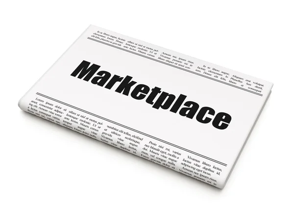 Concepto de marketing: titular del periódico Marketplace —  Fotos de Stock