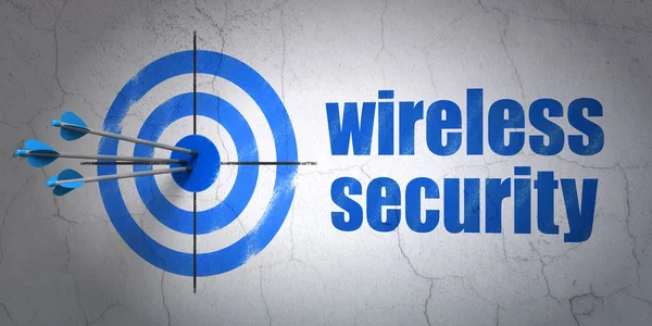Privacy concept: target and Wireless Security on wall background — Stock Photo, Image