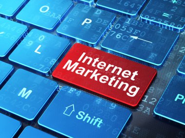 pazarlama kavramı: bilgisayar klavye zemin üzerine internet pazarlama