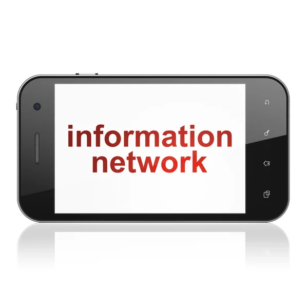 Concepto de información: Red de información en smartphone — Foto de Stock