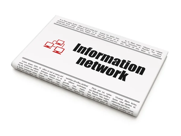 Veri kavramı: gazete bilgi ağı ve ağ bilgisayar ağı — Stok fotoğraf