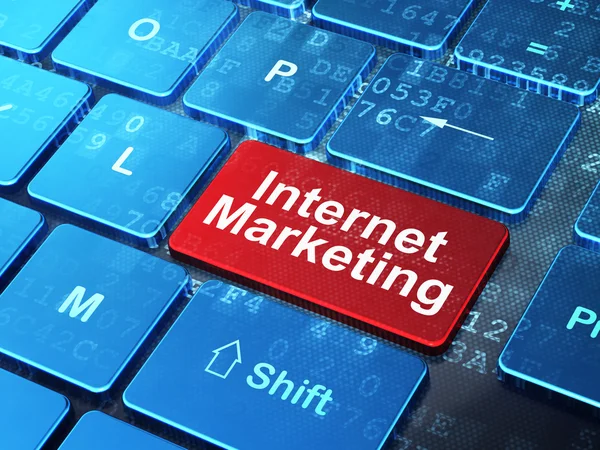 Concetto di marketing: Internet Marketing su sfondo tastiera computer — Foto Stock