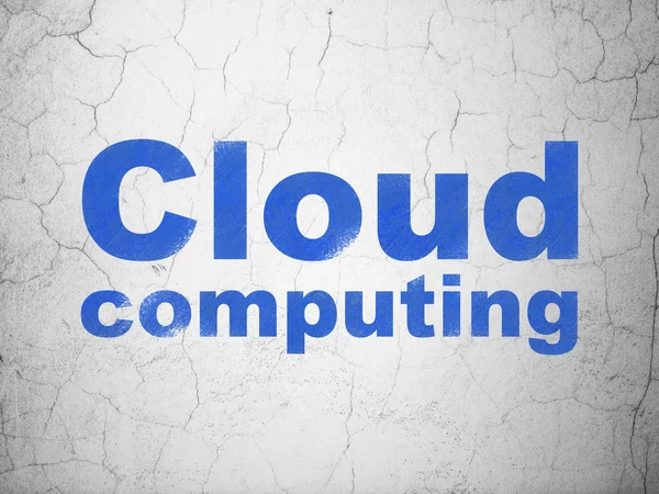 Cloud computing koncepcja: cloud computing na tle ściany — Zdjęcie stockowe