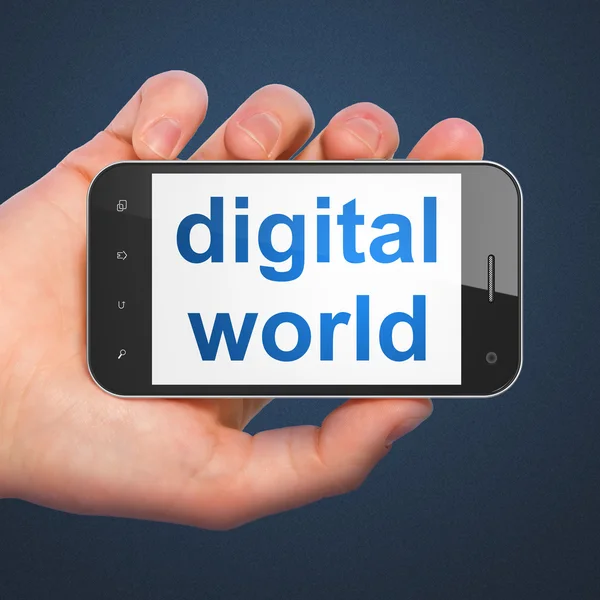 Concepto de información: Digital World en smartphone —  Fotos de Stock