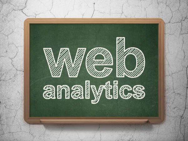 Conceito de Web design: Web Analytics em fundo de quadro-negro — Fotografia de Stock