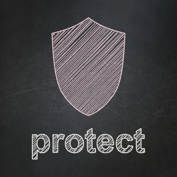 Privacy concept: Shield and Protect on chalkboard background — Stock Photo, Image