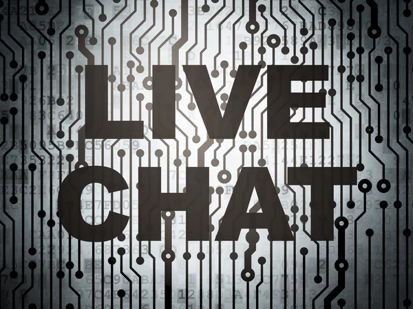 Concept de développement Web : circuit imprimé avec Live Chat — Photo