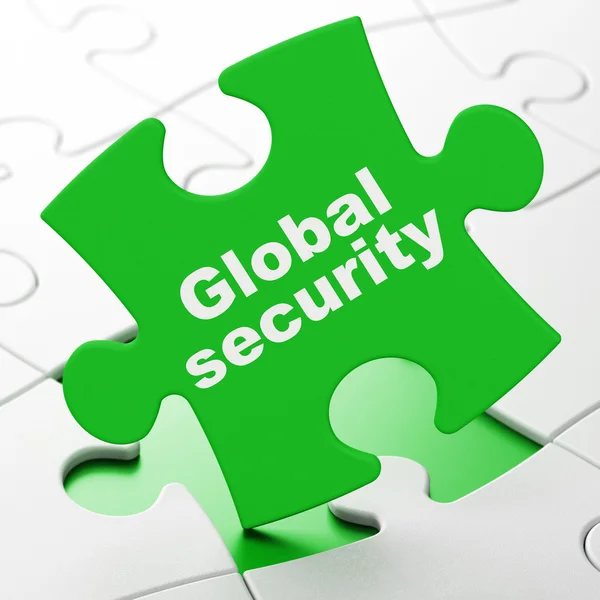 Concept de confidentialité : Sécurité mondiale sur fond de puzzle — Photo