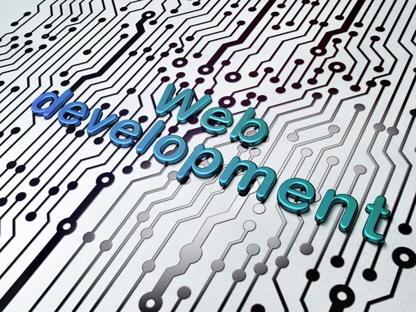 Concept de développement Web : Développement Web sur fond de circuit imprimé — Photo