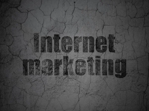 Concepto de marketing: Marketing en Internet sobre fondo de pared grunge — Foto de Stock