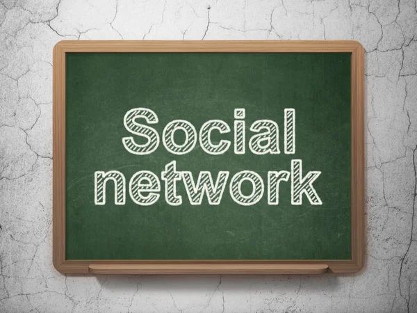 Concetto di social network: Social Network su sfondo lavagna — Foto Stock