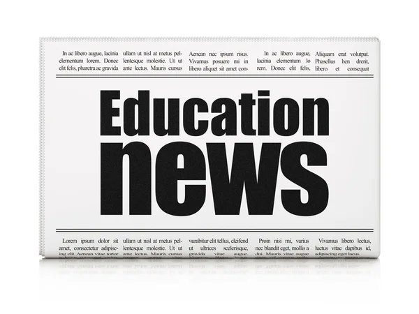 Nieuws begrip: onderwijs nieuws van de Krantekop van de krant — Stockfoto