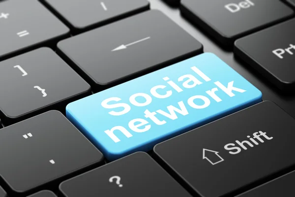 Social network concept: Social Network on computer keyboard background — Stock Photo, Image