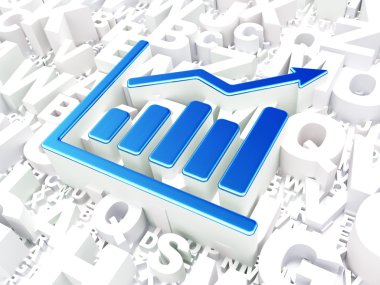 İş kavramı: büyüme grafik alfabe arka plan üzerinde