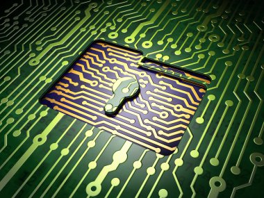 iş kavramı: klasör levhasının arka plan üzerinde anahtar deliği ile