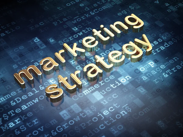 Werbekonzept: Goldene Marketing-Strategie auf digitalem Hintergrund — Stockfoto