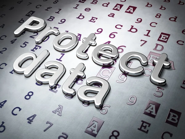 Datenschutzkonzept: Schutz der Daten vor Hexadezimalcode-Hintergrund — Stockfoto