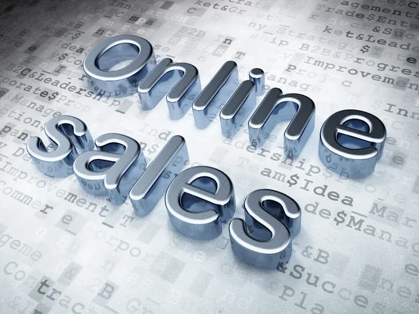 Concepto publicitario: Silver Online Sales sobre fondo digital — Foto de Stock