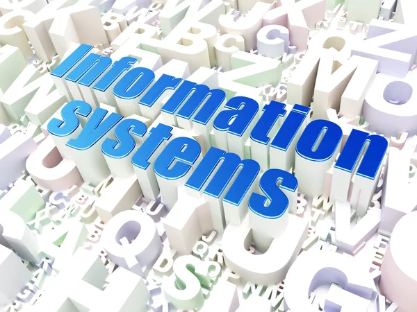 Concepto de información: Sistemas de información sobre el fondo del alfabeto — Foto de Stock