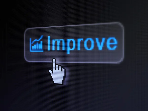 Business concept: Improve and Growth Graph on digital button background — Stock Photo, Image