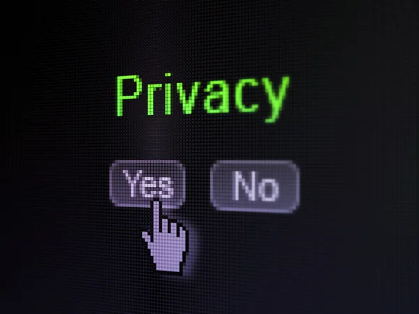 Concetto di sicurezza: Privacy sullo schermo del computer digitale — Foto Stock