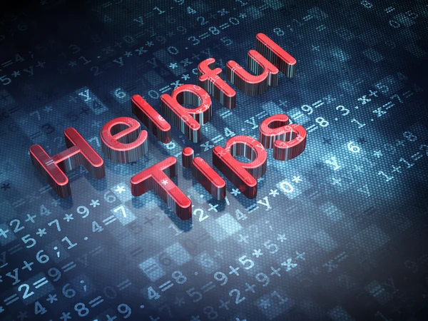 Education concept: Red Helpful Tips on digital background — Stock Photo, Image