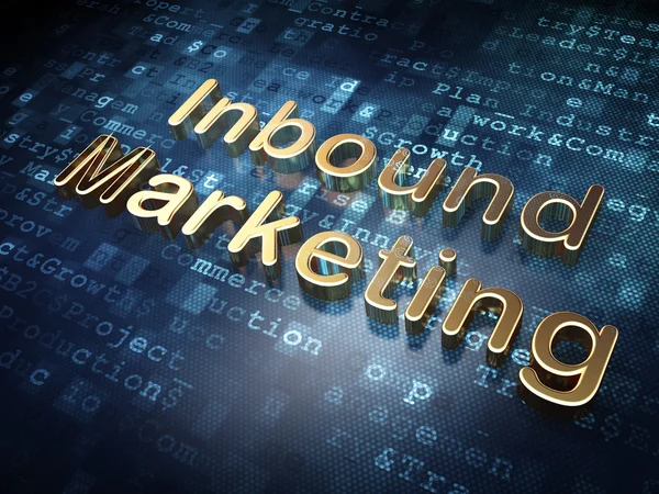 Concept d'entreprise : Golden Inbound Marketing sur fond numérique — Photo