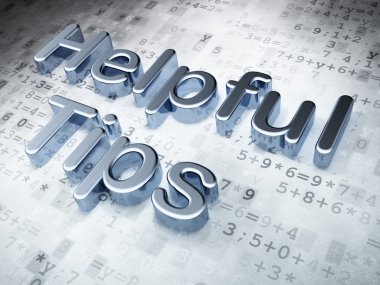 Eğitim kavramı: Gümüş Dijital arka plan yararlı ipuçları