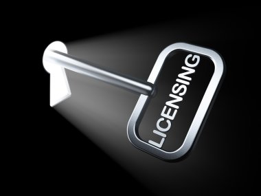 Law concept: Licensing on key clipart