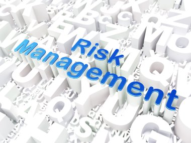 iş kavramı: risk yönetimi alfabe arka plan üzerinde