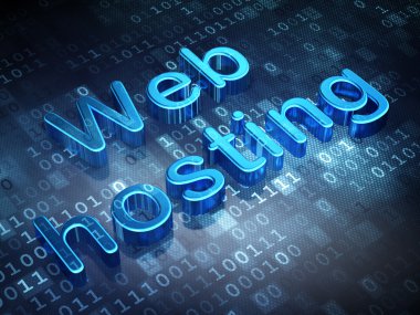 Web Tasarım: dijital zemin üzerine mavi web hosting