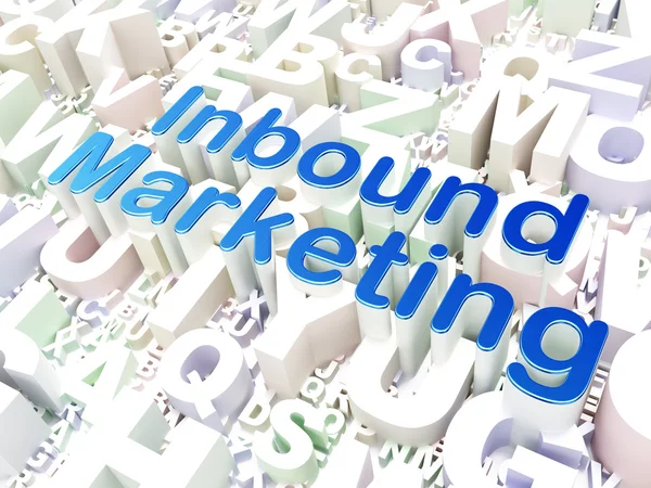 Koncepcja Biznesowa: inbound marketing na tle alfabet — Zdjęcie stockowe