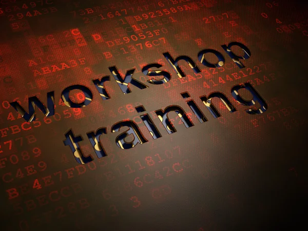 Conceptul de educație: Workshop Training pe fundalul ecranului digital — Fotografie, imagine de stoc
