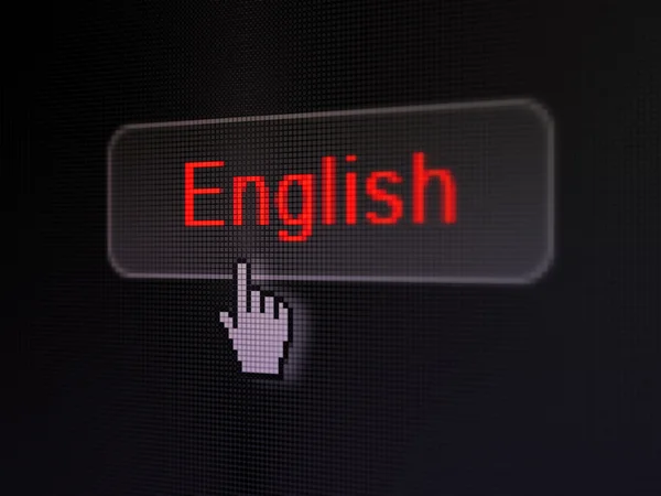 Conceito de educação: Inglês no fundo do botão digital — Fotografia de Stock