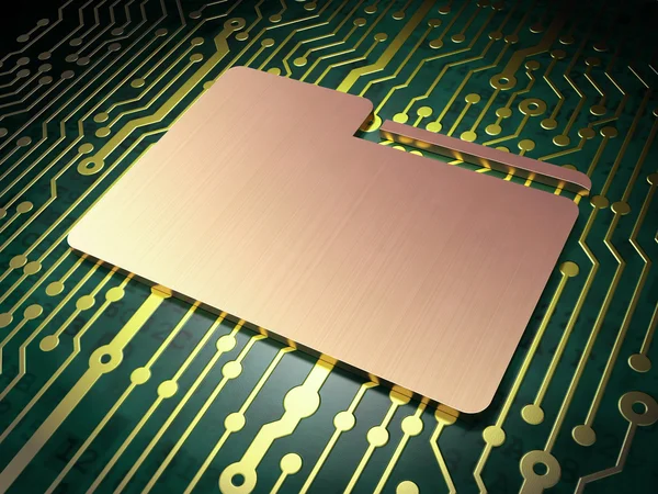 Business concept: Folder on circuit board background — Stock Photo, Image
