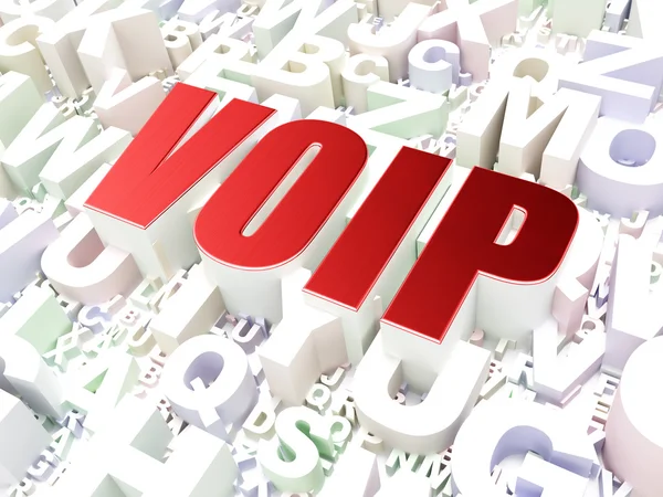 Web ontwikkelingsconcept: voip op alfabet achtergrond — Stockfoto