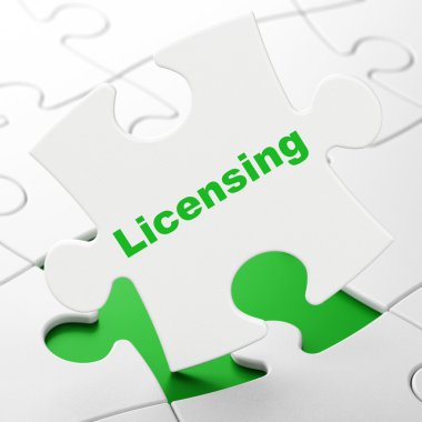 Law concept: Licensing on puzzle background clipart