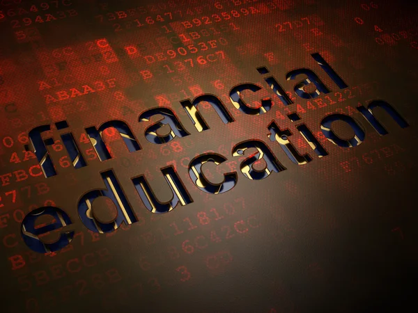 Concetto di istruzione: educazione finanziaria sullo sfondo dello schermo digitale — Foto Stock