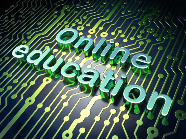 Onderwijs concept: Online onderwijs op circuit bord achtergrond — Stockfoto