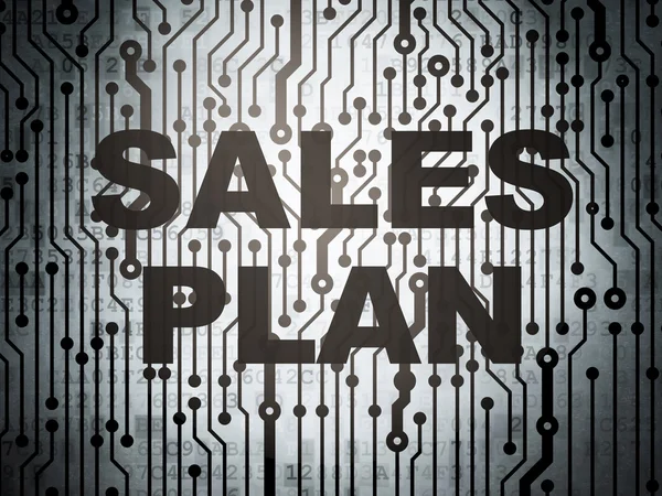 Marketing concept: circuit board with Sales Plan — Stock Photo, Image