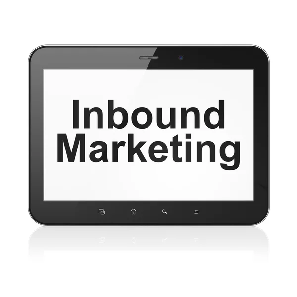 Geschäftskonzept: Inbound-Marketing auf Tablet-PC — Stockfoto