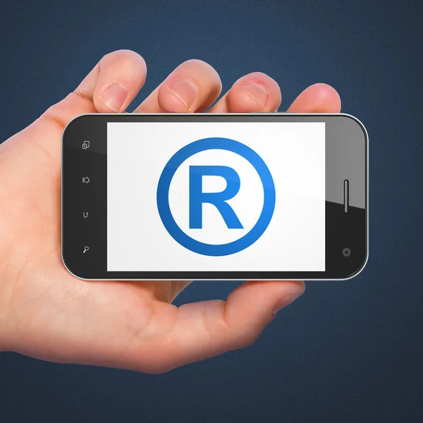 Law concept: Registered on smartphone — Stock Photo, Image