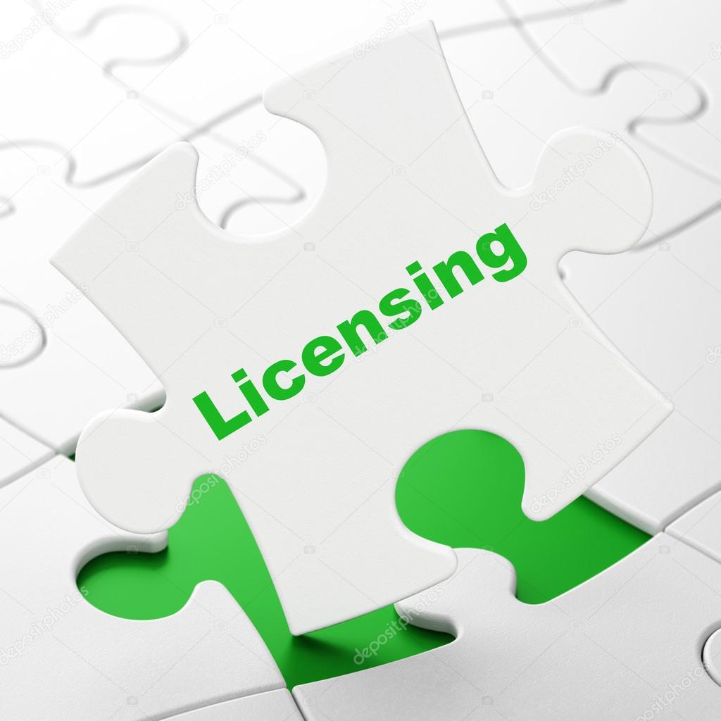 Law concept: Licensing on puzzle background