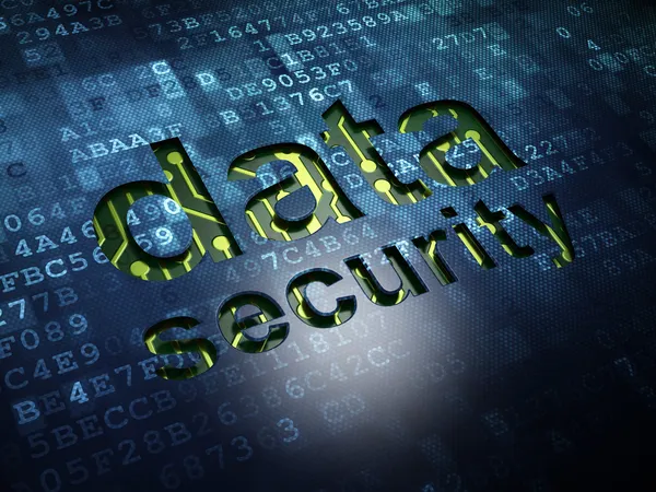 Bescherming concept: gegevensbeveiliging op digitaal schermachtergrond — Stockfoto