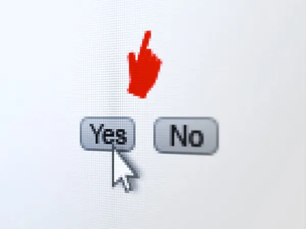 Social-Media-Konzept: Mauszeiger auf dem digitalen Computerbildschirm — Stockfoto