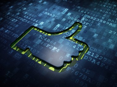 sosyal network kavramı: dijital ekran arka plan üzerinde thumb